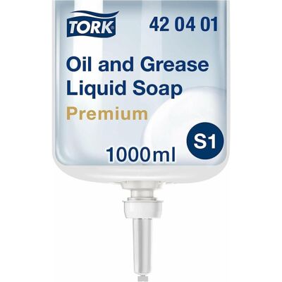 Tork, Savon pour les mains, Savon liquide dégraissant - 420401 - Savon liquide pour les distributeurs S1/S11, élimine les (Savon liquide, 1000 ml) - Publicité Tork, Savon pour les mains, Savon liquide dégraissant - 420401 - Savon liquide pour les distributeurs S1/S11, élimine les (Savon liquide, 1000 ml) - Publicité