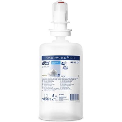 Tork, Savon pour les mains, Mousse de savon, luxe, 1.000 ml (1000 ml) - Publicité Tork, Savon pour les mains, Mousse de savon, luxe, 1.000 ml (1000 ml) - Publicité