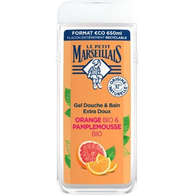 Le Petit Marseillais, Gel douche, And Bath Bio Pamplemousse Et Bio Orange 650Ml (650 ml) - Publicité Le Petit Marseillais, Gel douche, And Bath Bio Pamplemousse Et Bio Orange 650Ml (650 ml) - Publicité