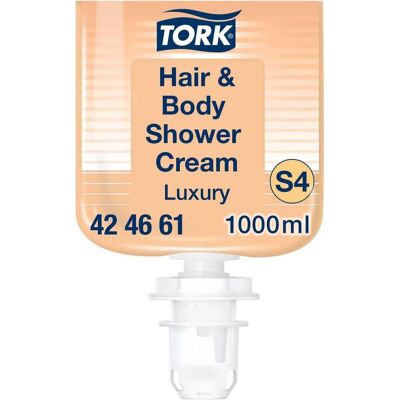 Tork, Gel douche, Luksus Hair & Body Shower Cream (1000 ml) - Publicité Tork, Gel douche, Luksus Hair & Body Shower Cream (1000 ml) - Publicité