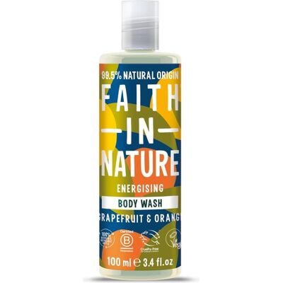 Faith In Nature, Gel douche, Pamplemousse et orange, énergisant, gel douche, 100 ml (100 ml) - Publicité Faith In Nature, Gel douche, Pamplemousse et orange, énergisant, gel douche, 100 ml (100 ml) - Publicité
