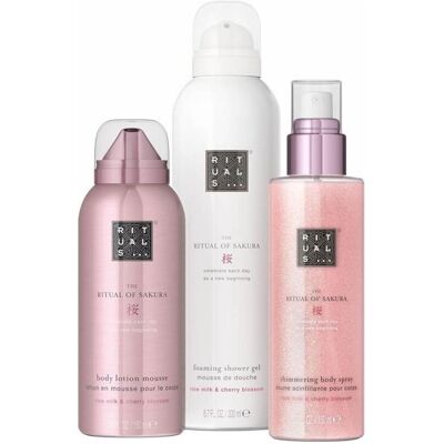 Rituals, Set cadeau beauté, Coffret « The Ritual Of Sakura » : mousse de douche 200 ml, spray pour le corps 150 ml, lait (Set soin du corps) - Publicité Rituals, Set cadeau beauté, Coffret « The Ritual Of Sakura » : mousse de douche 200 ml, spray pour le corps 150 ml, lait (Set soin du corps) - Publicité