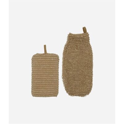 Meraki, Salle de bains : accessoires, Sponge and exfoliating glove, MKJute, Nature - Publicité Meraki, Salle de bains : accessoires, Sponge and exfoliating glove, MKJute, Nature - Publicité