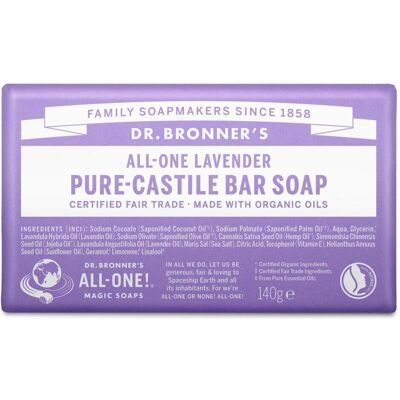 Savon Dr. Bronner's Lavande (140g) - Publicité Savon Dr. Bronner's Lavande (140g) - Publicité
