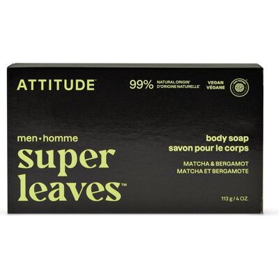 Attitude, Gel douche, super leaves men matcha & bergamote 113g (113 g) - Publicité Attitude, Gel douche, super leaves men matcha & bergamote 113g (113 g) - Publicité