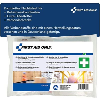 First Aid Only, Kit premiers secours, Nachfüllset DIN 13157 für Verbandkasten und -koffer (Accessoires de trousse de secours) - Publicité First Aid Only, Kit premiers secours, Nachfüllset DIN 13157 für Verbandkasten und -koffer (Accessoires de trousse de secours) - Publicité