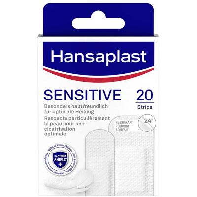 Hansaplast, Pansements, Sensitive Strips (20x) - Publicité Hansaplast, Pansements, Sensitive Strips (20x) - Publicité