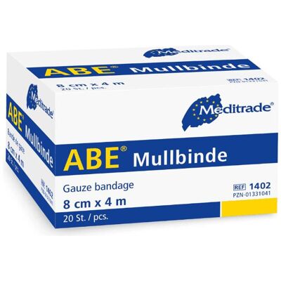Meditrade, Bandage médical, Bande de gaze ABE - 20 pièces - 4 cm x 4 m - Publicité Meditrade, Bandage médical, Bande de gaze ABE - 20 pièces - 4 cm x 4 m - Publicité