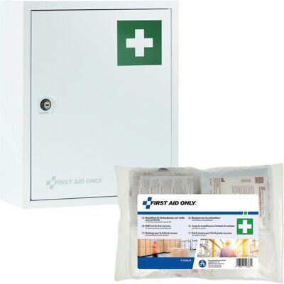 FIRST AID ONLY Armoire de secours DIN 13169 blanc - Cabinet de premiers secours - Publicité FIRST AID ONLY Armoire de secours DIN 13169 blanc - Cabinet de premiers secours - Publicité