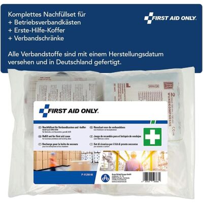 First Aid Only, Kit premiers secours, Nachfüllset DIN 13169 für Verbandkasten und -koffer - Publicité First Aid Only, Kit premiers secours, Nachfüllset DIN 13169 für Verbandkasten und -koffer - Publicité