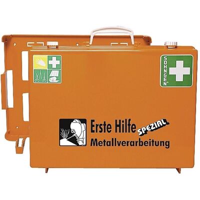 Söhngen, Kit premiers secours, Mallette de premiers secours spéciale MT-CD norme autrichienne Exten. Métallique orange (Trousse de secours) - Publicité Söhngen, Kit premiers secours, Mallette de premiers secours spéciale MT-CD norme autrichienne Exten. Métallique orange (Trousse de secours) - Publicité
