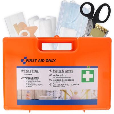 First Aid Only, Kit premiers secours, Grosser Erste Hilfe Kasten nach DIN 13169 für Betriebe (Mallette d’urgence) - Publicité First Aid Only, Kit premiers secours, Grosser Erste Hilfe Kasten nach DIN 13169 für Betriebe (Mallette d’urgence) - Publicité
