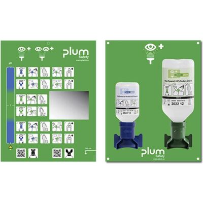 Plum, Kit premiers secours, BR 318 045 Station d'urgence oculaire (Accessoires de trousse de secours) - Publicité Plum, Kit premiers secours, BR 318 045 Station d'urgence oculaire (Accessoires de trousse de secours) - Publicité
