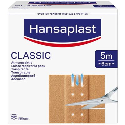 Hansaplast, Pansements, Classic 5m x 6cm (1x) - Publicité Hansaplast, Pansements, Classic 5m x 6cm (1x) - Publicité