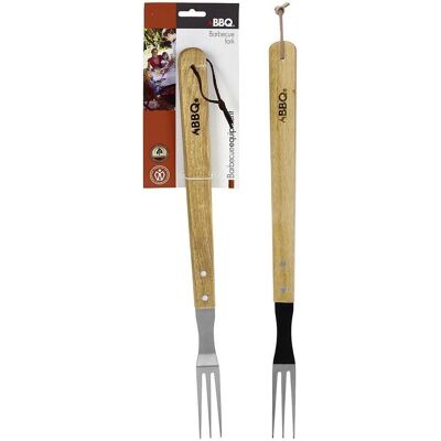 ALTRO Koopman International B.v. - Fourchette de barbecue - Manche en bois - 46CM - Publicité ALTRO Koopman International B.v. - Fourchette de barbecue - Manche en bois - 46CM - Publicité