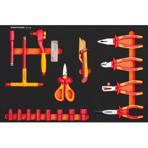 Kraftwerk, Rangement d’outils : accessoires, VDE Insert cliquet/pinces/ciseaux - Publicité Kraftwerk, Rangement d’outils : accessoires, VDE Insert cliquet/pinces/ciseaux - Publicité