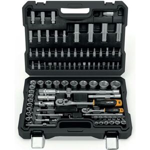Ensemble de 94 pièces de clés à douille JCB - 1/2" & 1/4" - Outils professionnels - Publicité Ensemble de 94 pièces de clés à douille JCB - 1/2" & 1/4" - Outils professionnels - Publicité