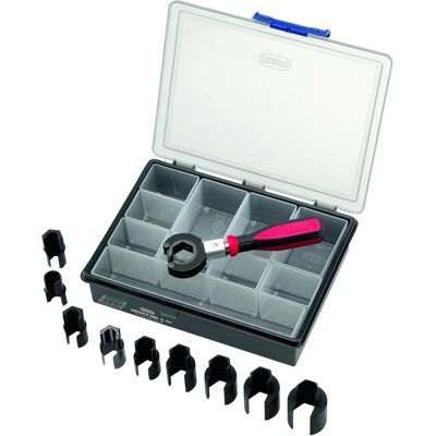 Ensemble de clés à cliquet Cimco avec accessoires - Outils pour presse-écrous - Publicité Ensemble de clés à cliquet Cimco avec accessoires - Outils pour presse-écrous - Publicité