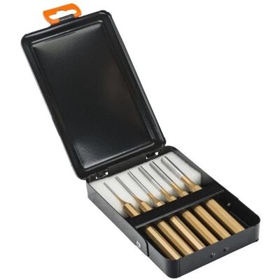 Bahco Burin, Jeu de chasse-goupilles, 6 pièces, boîte métallique - Publicité Bahco Burin, Jeu de chasse-goupilles, 6 pièces, boîte métallique - Publicité