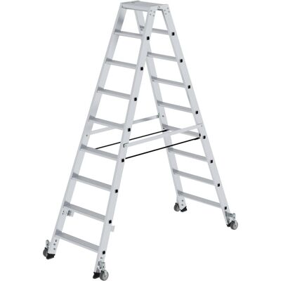 MUNK Günzburger Steigtechnik - Échelle autoportante 2x9 marches - Aluminium - Accessible des deux côtés - 2100mm H - Publicité MUNK Günzburger Steigtechnik - Échelle autoportante 2x9 marches - Aluminium - Accessible des deux côtés - 2100mm H - Publicité