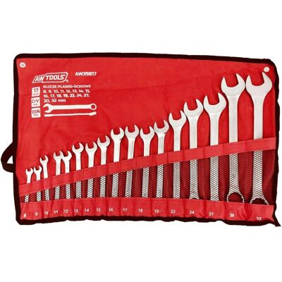 Awtools, Clé à molette, AW KLUCZ KOMPLET PŁASKO-OCZKOWE 17szt. /8mm-32mm/ MATOWE - Publicité Awtools, Clé à molette, AW KLUCZ KOMPLET PŁASKO-OCZKOWE 17szt. /8mm-32mm/ MATOWE - Publicité