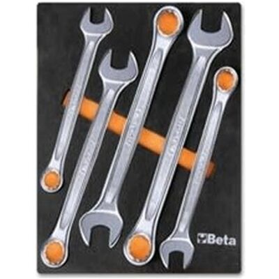 BETA, Clé à molette, 024500006 Weiches Einlegeblech mit einem 5-teiligen Ringmaulschlüsselsatz (10 mm, 11 mm, 12 mm, 13 mm, 14 mm, 15 mm, 16 mm, 17 mm, 18 mm, 19 mm, 20 mm, 21 mm, 22 mm, 24 mm, 27 mm, 30 mm, 32 mm, 36 mm, 6 mm, 7 mm, 8 mm, 9 mm) - Publicité BETA, Clé à molette, 024500006 Weiches Einlegeblech mit einem 5-teiligen Ringmaulschlüsselsatz (10 mm, 11 mm, 12 mm, 13 mm, 14 mm, 15 mm, 16 mm, 17 mm, 18 mm, 19 mm, 20 mm, 21 mm, 22 mm, 24 mm, 27 mm, 30 mm, 32 mm, 36 mm, 6 mm, 7 mm, 8 mm, 9 mm) - Publicité