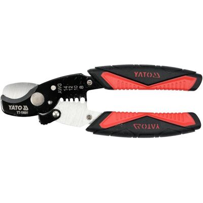 Yato, Pinces, Câble stripper professionnel longueur 170 mm, cutter, 1,6-3,2 mm, 14-8 AWG (yt-19691) (170 mm) - Publicité Yato, Pinces, Câble stripper professionnel longueur 170 mm, cutter, 1,6-3,2 mm, 14-8 AWG (yt-19691) (170 mm) - Publicité