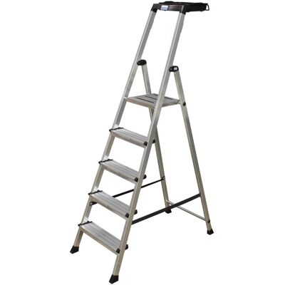Krause, Échelle, Escabeau à marches en aluminium (Échelle deux plans, 185 cm) - Publicité Krause, Échelle, Escabeau à marches en aluminium (Échelle deux plans, 185 cm) - Publicité