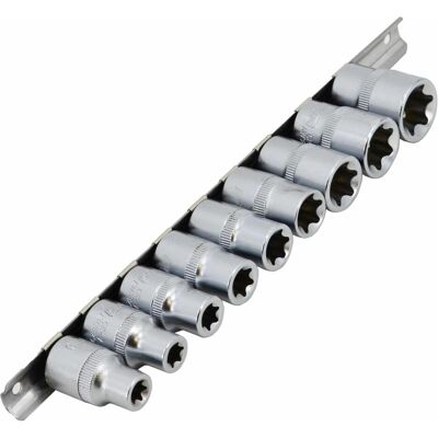 Awtools, Clé à douille + douilles, ZESTAW NASADEK TORX 1/2" E10-E24 - 9 CZĘŚCI (10 mm, 11 mm, 12 mm, 13 mm, 14 mm, 15 mm, 16 mm, 17 mm, 18 mm, 19 mm, 20 mm, 21 mm, 22 mm, 23 mm, 24 mm) - Publicité Awtools, Clé à douille + douilles, ZESTAW NASADEK TORX 1/2" E10-E24 - 9 CZĘŚCI (10 mm, 11 mm, 12 mm, 13 mm, 14 mm, 15 mm, 16 mm, 17 mm, 18 mm, 19 mm, 20 mm, 21 mm, 22 mm, 23 mm, 24 mm) - Publicité