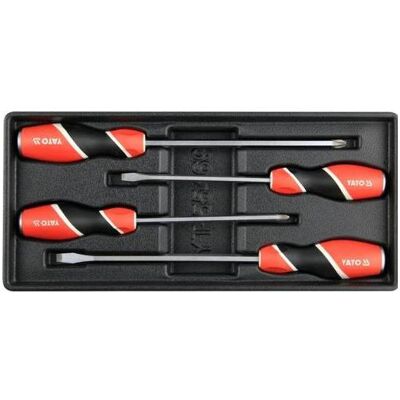 Yato, Tournevis, Gothru Screwdrivers Set 4pcs (Escale, évidement transversal) - Publicité Yato, Tournevis, Gothru Screwdrivers Set 4pcs (Escale, évidement transversal) - Publicité