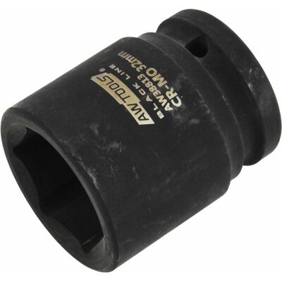 Awtools, Clé à douille + douilles, Black Line kurze 6-Punkt-Schlagschrauberstecknuss (27 mm) - Publicité Awtools, Clé à douille + douilles, Black Line kurze 6-Punkt-Schlagschrauberstecknuss (27 mm) - Publicité