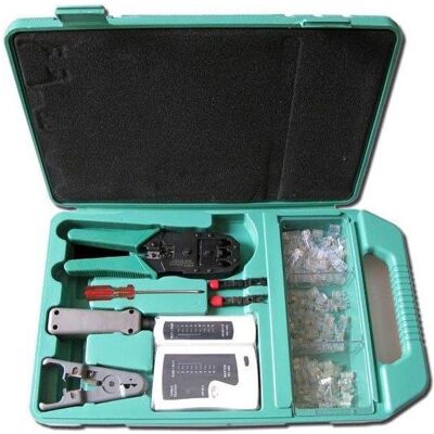 OEM Kit XtendLan LAN / Trousse d'outils réseau / pince à sertir, marteau de sertissage, testeur /, Accessoires électroniques + boîtier - Publicité OEM Kit XtendLan LAN / Trousse d'outils réseau / pince à sertir, marteau de sertissage, testeur /, Accessoires électroniques + boîtier - Publicité