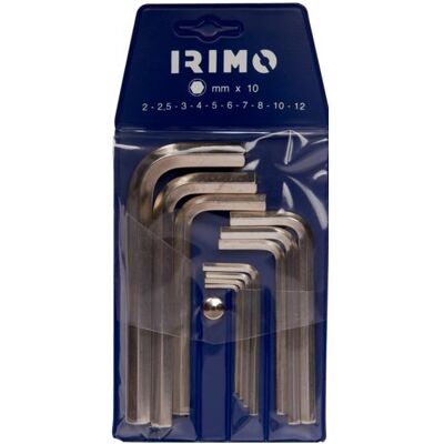 Irimo, Clé à six pans, Jeu de tournevis coudés, hexagonaux, nickelés, 6 pièces - Publicité Irimo, Clé à six pans, Jeu de tournevis coudés, hexagonaux, nickelés, 6 pièces - Publicité