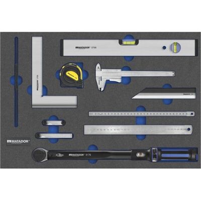 MATADOR MAT 8164 1798 - Ensemble d'outils, instruments de mesure, 11 pièces - Publicité MATADOR MAT 8164 1798 - Ensemble d'outils, instruments de mesure, 11 pièces - Publicité