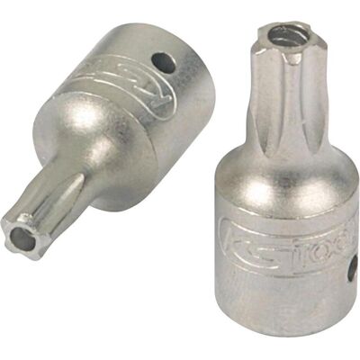 Clé à douille KS Tools TS20 - 1/4", 5-Étoiles avec trou, Chrome satiné - Douille - Publicité Clé à douille KS Tools TS20 - 1/4", 5-Étoiles avec trou, Chrome satiné - Douille - Publicité