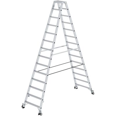 Munk Günzburger Steigtechnik - Échelle en Étage 2x14 Marches - Aluminium - Accessible des Deux Côtés - 3260mm - Échelle - Publicité Munk Günzburger Steigtechnik - Échelle en Étage 2x14 Marches - Aluminium - Accessible des Deux Côtés - 3260mm - Échelle - Publicité