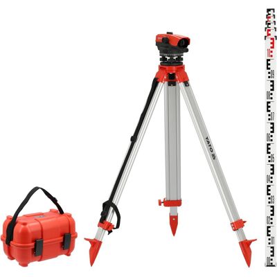 Yato, Laser lignes, Optisches Nivelliergerät 32-Fach, Bereich 110m, IP66 inkl. Stativ + Messlatte (Laser multi-lignes) - Publicité Yato, Laser lignes, Optisches Nivelliergerät 32-Fach, Bereich 110m, IP66 inkl. Stativ + Messlatte (Laser multi-lignes) - Publicité