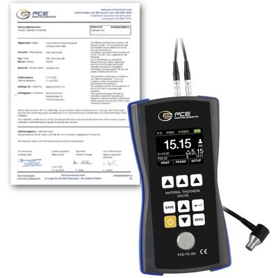 PCE Instruments, Détecteur, Appareil de mesure d'épaisseur de matériaux PCE-TG 300-NO7-ICA, certificat ISO inclus - Publicité PCE Instruments, Détecteur, Appareil de mesure d'épaisseur de matériaux PCE-TG 300-NO7-ICA, certificat ISO inclus - Publicité