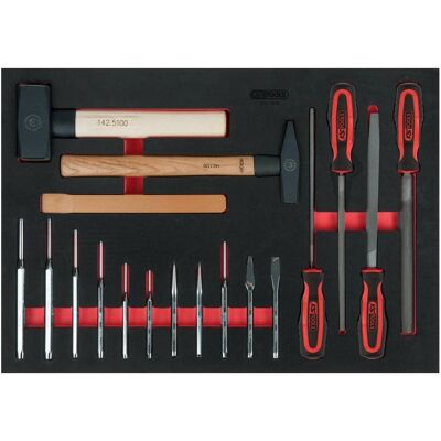 KS Tools, Rangement d’outils : accessoires, Jeu de limes, ciseaux et marteaux, 18 pièces, insertion de toute la surface de poussée - Publicité KS Tools, Rangement d’outils : accessoires, Jeu de limes, ciseaux et marteaux, 18 pièces, insertion de toute la surface de poussée - Publicité