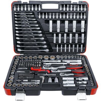 BGS, Clé à douille + douilles, Coffret de douilles 6,3 mm (1/4") / 10 mm (3/8") / 12,5 mm (1/2") 216 pièces (10 mm, 11 mm, 12 mm, 13 mm, 14 mm, 15 mm, 16 mm, 17 mm, 18 mm, 19 mm, 21 mm, 22 mm, 30 mm, 32 mm, 4 mm, 8 mm, 9 mm) - Publicité BGS, Clé à douille + douilles, Coffret de douilles 6,3 mm (1/4") / 10 mm (3/8") / 12,5 mm (1/2") 216 pièces (10 mm, 11 mm, 12 mm, 13 mm, 14 mm, 15 mm, 16 mm, 17 mm, 18 mm, 19 mm, 21 mm, 22 mm, 30 mm, 32 mm, 4 mm, 8 mm, 9 mm) - Publicité