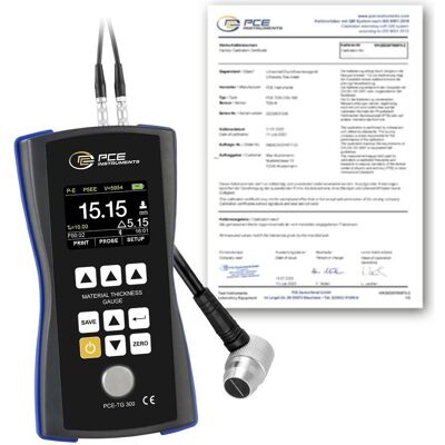 PCE Instruments, Détecteur, Appareil de mesure d'épaisseur de matériaux PCE-TG 300-P5EE-ICA - Publicité PCE Instruments, Détecteur, Appareil de mesure d'épaisseur de matériaux PCE-TG 300-P5EE-ICA - Publicité