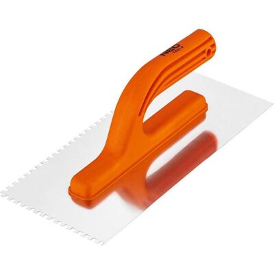 Neo, Truelle + spatule, paca su zębami 270x125mm ząb 4x4x4mm uchwyt su tworzywa (50-205) - Publicité Neo, Truelle + spatule, paca su zębami 270x125mm ząb 4x4x4mm uchwyt su tworzywa (50-205) - Publicité