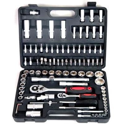 Ensemble de 94 pièces de clés à douille GEKO - Outils à main - Publicité Ensemble de 94 pièces de clés à douille GEKO - Outils à main - Publicité