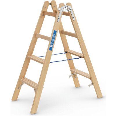 Zarges, Échelle, Escabeau bois Crestastep B 2 x 4 marches (Échafaudages, 125 cm) - Publicité Zarges, Échelle, Escabeau bois Crestastep B 2 x 4 marches (Échafaudages, 125 cm) - Publicité
