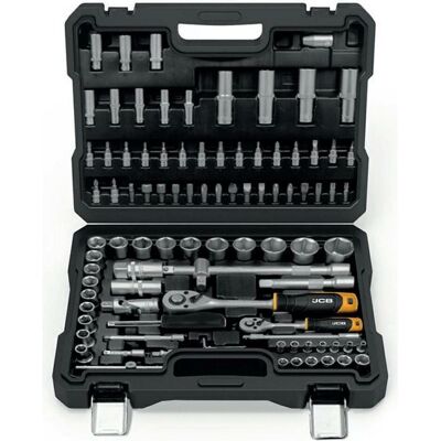 Ensemble de 94 pièces de clés à douille JCB - 1/2" & 1/4" - Outils professionnels - Publicité Ensemble de 94 pièces de clés à douille JCB - 1/2" & 1/4" - Outils professionnels - Publicité