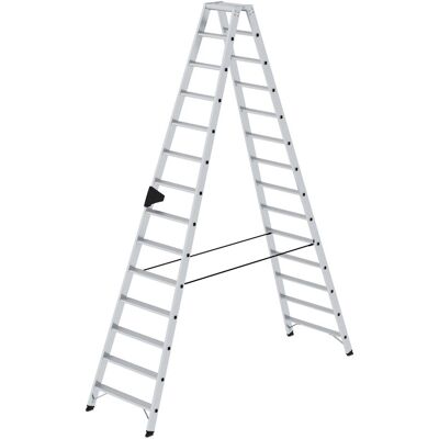 Munk Günzburger Steigtechnik - Échelle autoportante 2x14 + Aluminium - Accessible des deux côtés - 3260mm - 760mm - Publicité Munk Günzburger Steigtechnik - Échelle autoportante 2x14 + Aluminium - Accessible des deux côtés - 3260mm - 760mm - Publicité