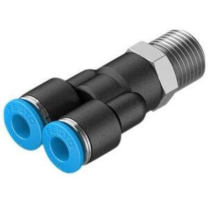 Festo, Technique de raccordement des tubes, Raccord en Y, air comprimé, laiton, 48.3mm, R1/4″, vis sans tête (Connexion en T) - Publicité Festo, Technique de raccordement des tubes, Raccord en Y, air comprimé, laiton, 48.3mm, R1/4″, vis sans tête (Connexion en T) - Publicité