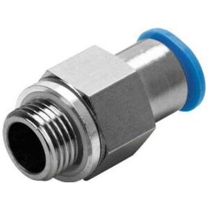 Festo, Technique de raccordement des tubes, Adaptateur droit threadé, G 1/4 mâle à Push In 8 mm, style de connexion thread-to-tube (Raccord de tuyauterie) - Publicité Festo, Technique de raccordement des tubes, Adaptateur droit threadé, G 1/4 mâle à Push In 8 mm, style de connexion thread-to-tube (Raccord de tuyauterie) - Publicité