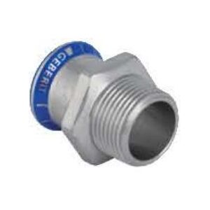 Geberit Technique de raccordement des tubes, MAPRESS Adaptateur en acier inoxydable avec filetage externe 3/4" - 31707 (Raccord de tuyauterie) - Publicité Geberit Technique de raccordement des tubes, MAPRESS Adaptateur en acier inoxydable avec filetage externe 3/4" - 31707 (Raccord de tuyauterie) - Publicité