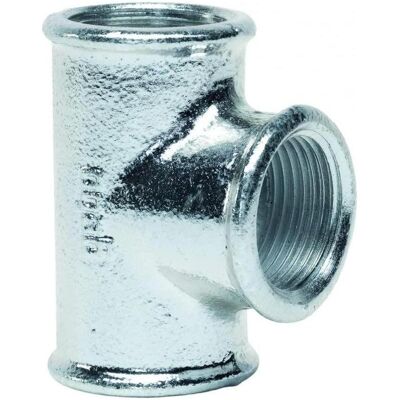 Gebo, Technique de raccordement des tubes, Trišakis, 3/4", DN20, filetage intérieur, en acier zingué (Connexion en T) - Publicité Gebo, Technique de raccordement des tubes, Trišakis, 3/4", DN20, filetage intérieur, en acier zingué (Connexion en T) - Publicité